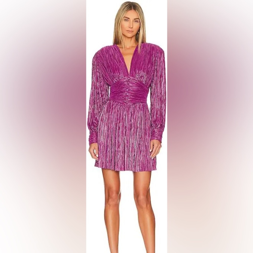 Sabina Musayev Shaya mini dress in purple.
